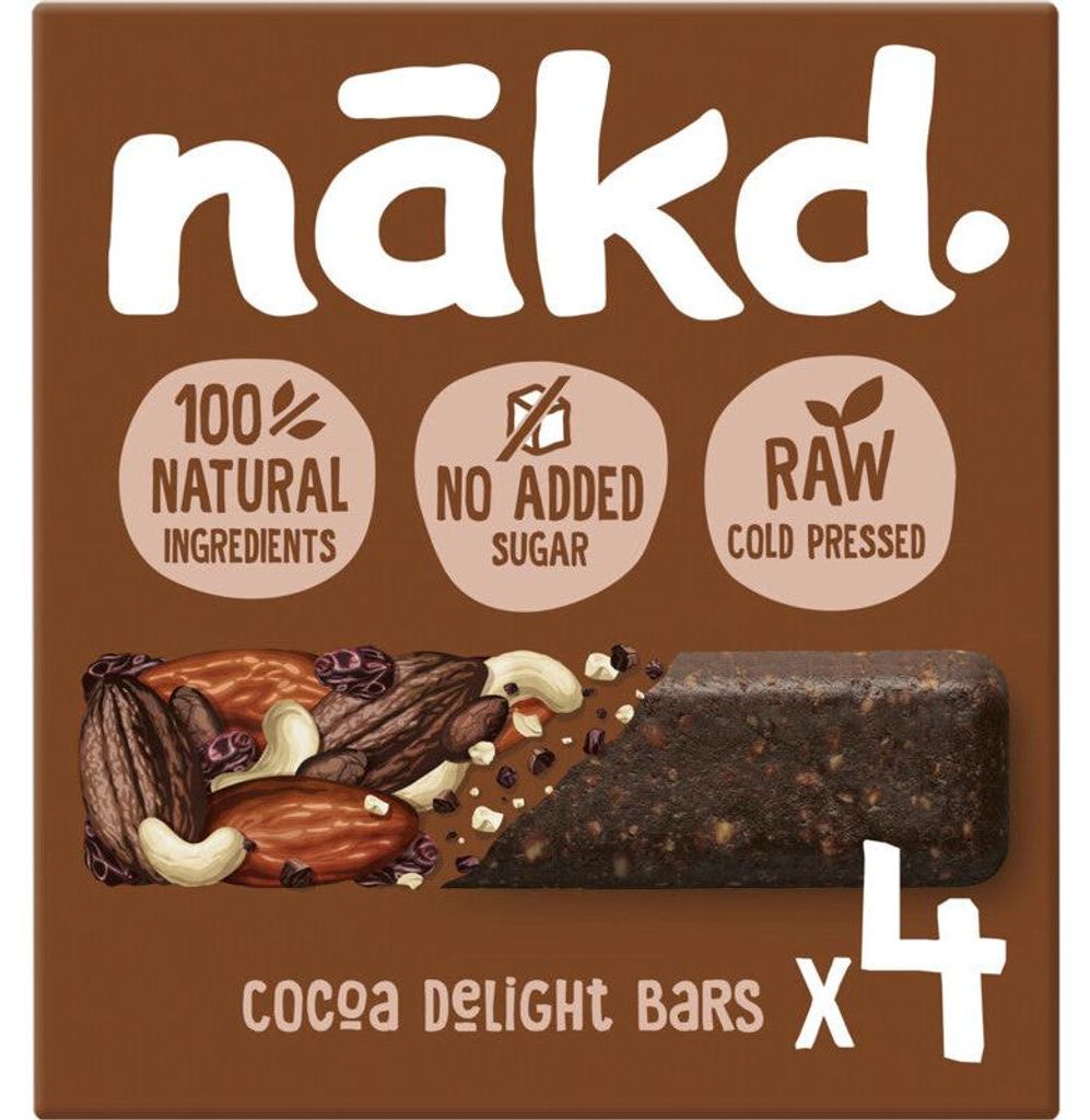 Barre aux fruits Nakd Cocoa Delight aux noix, 140 g - Image du produit 