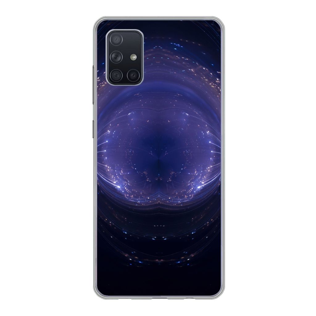 MuchoWow Handyhülle Schutzhülle Hülle für Samsung Galaxy A71 Licht - Abstrakt - Nacht Silikon Softcase Handy Hülle - Kartenbesitzer