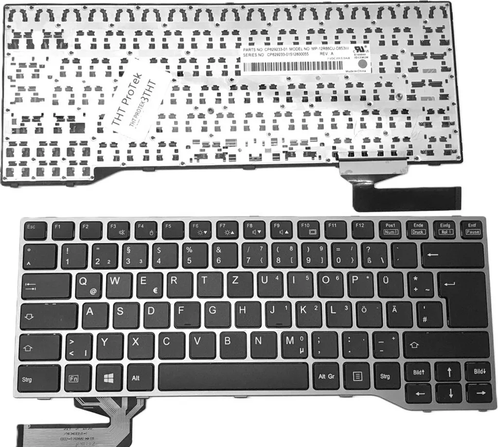 Clavier noir sans éclairage compatible P/N CP629233-01 - AZERTY FR