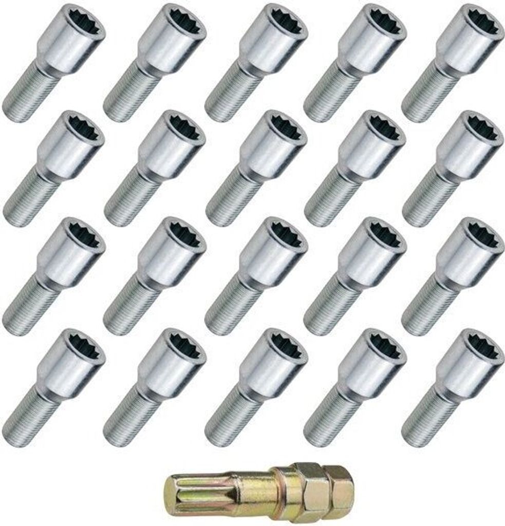 20x Radschraube M14x1.5, TORX, 30mm, Sternschraube, Kegel, 10R