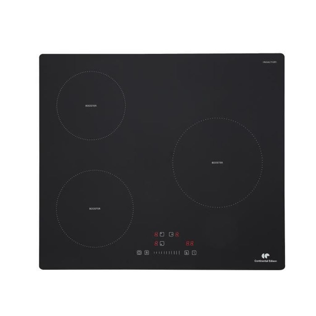 Induktionsplatte 3 Foci Continental Edison - 3 Timer - 3 Booster - Schwarz