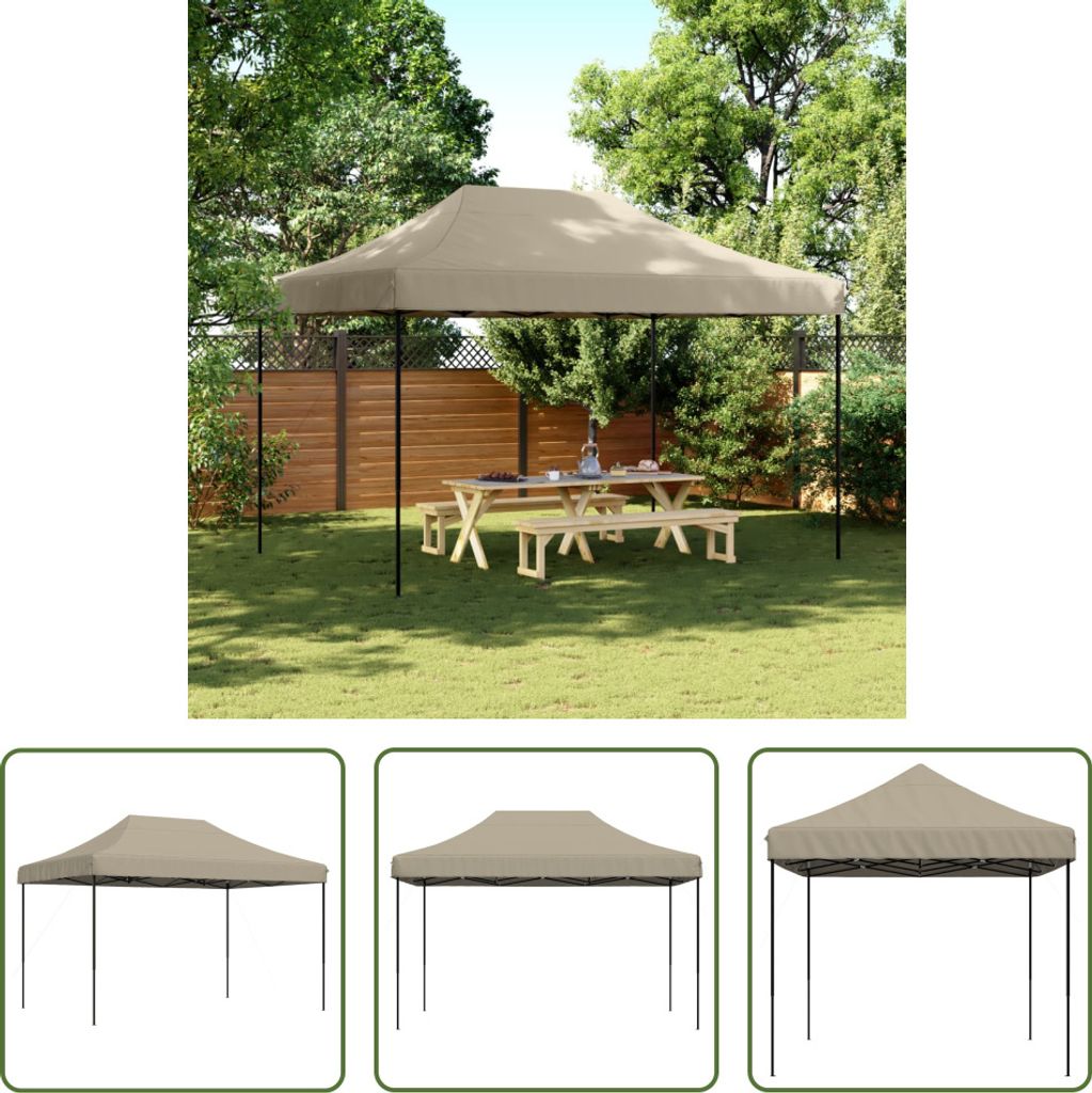 The Living Store Partyzelt Faltbar Pop-Up Taupe 410x279x315 cm