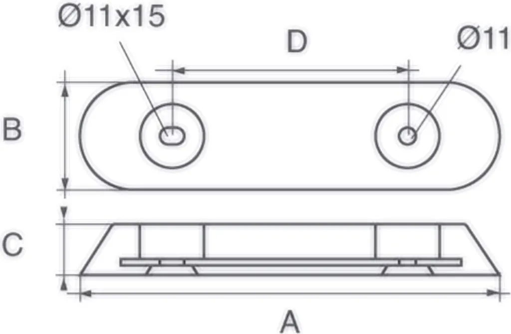 Talamex Vetus Anodo Tipo 25 Alluminio Bianco | 250x65mm Alta Qualità