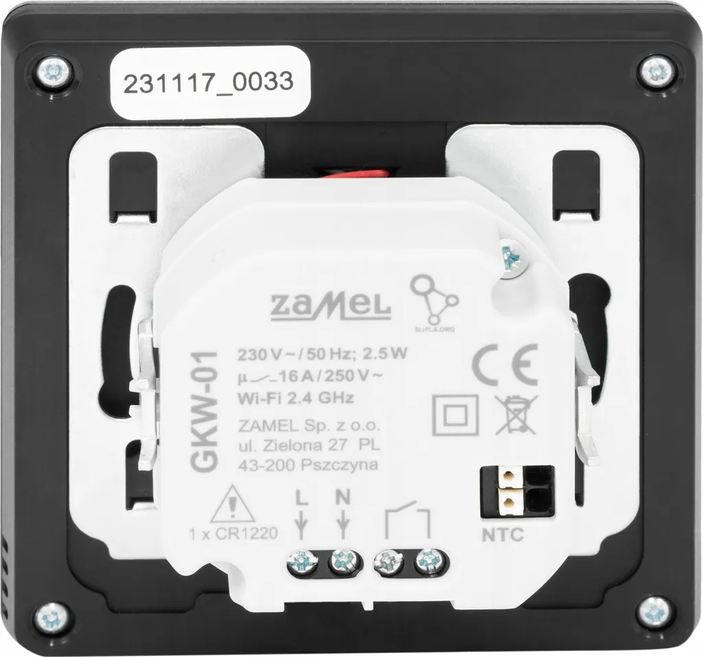 Thermostat Tactile WiFi GKW-01 ZAMEL Noir - Programmation Supla - 4