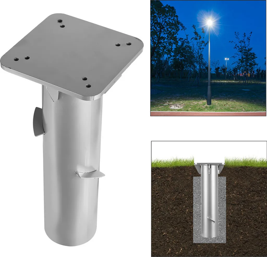Jopassy Base Ombrellone Universale 16cm - Supporto Metallo Grigio Design