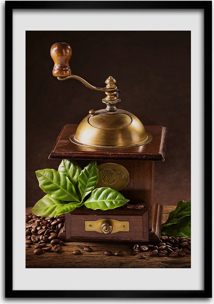Bild - Bilderrahmen - Foto - 70 cm x 100 cm - MDF - Rahmen - Wandkunst - Kaffeemühle
