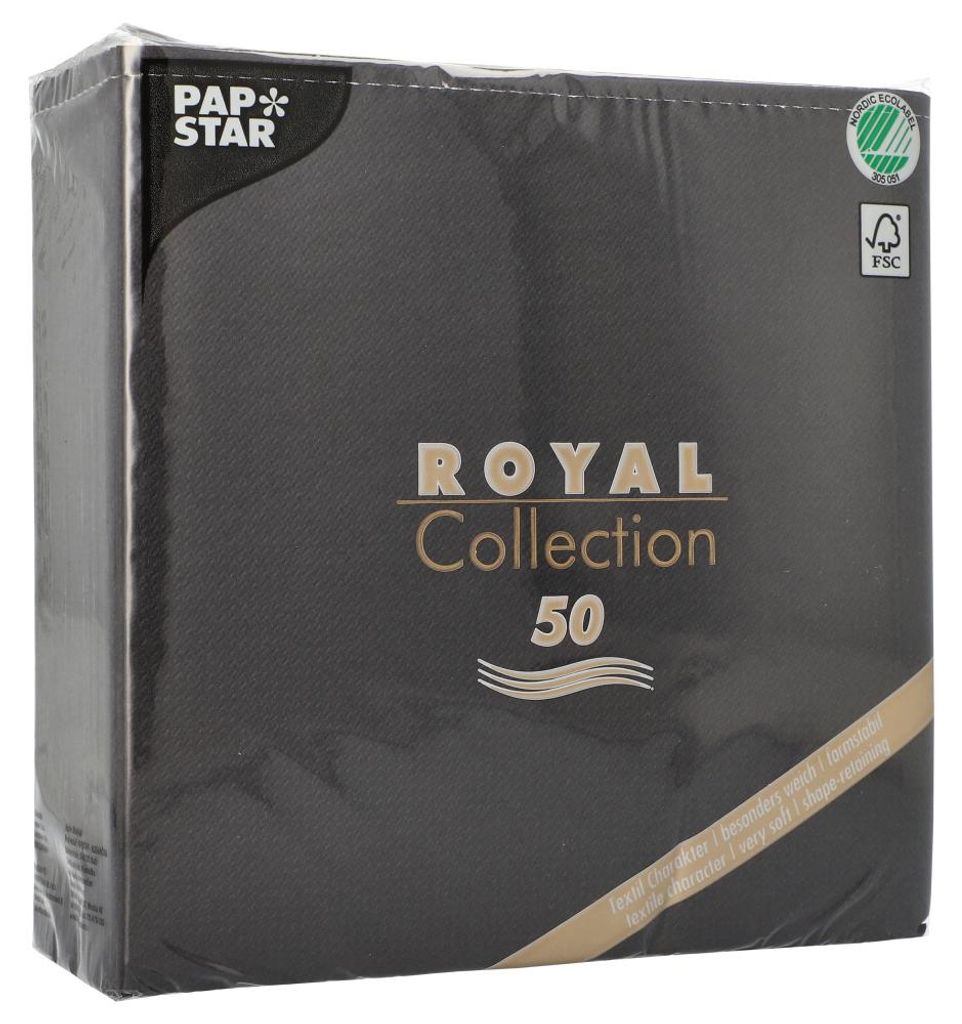Papstar 10452, Czarny, Bibułka, Monochromatyczny, 54 g/m², Zdjęcie produktu 