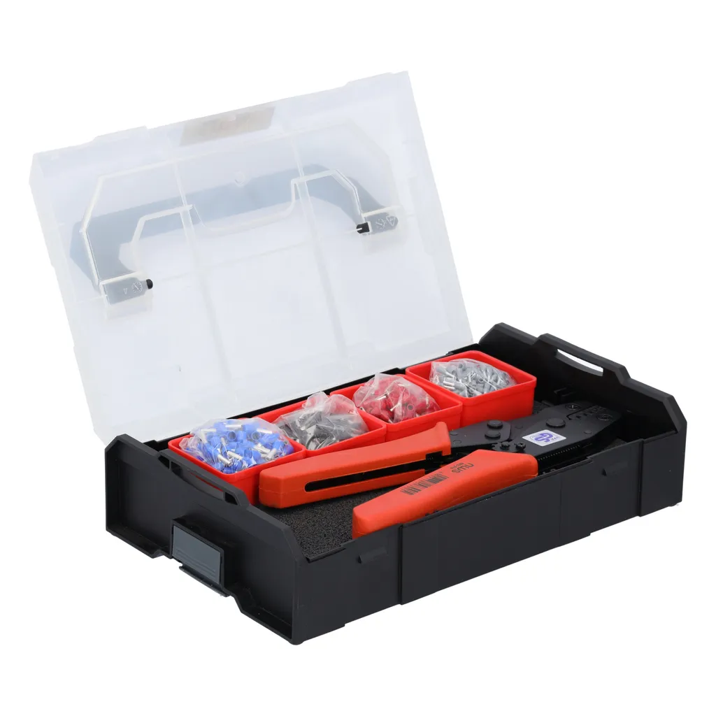 Kit de raccordement électrique : pince à sertir et embouts en coffret