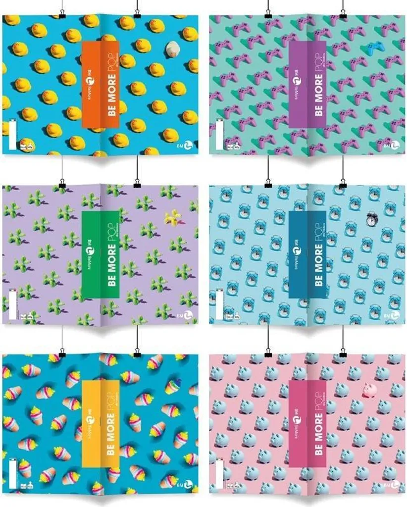 Bloc-notes A4 pour étudiants Be More Pop 96K - Lot de 10 cahiers grille