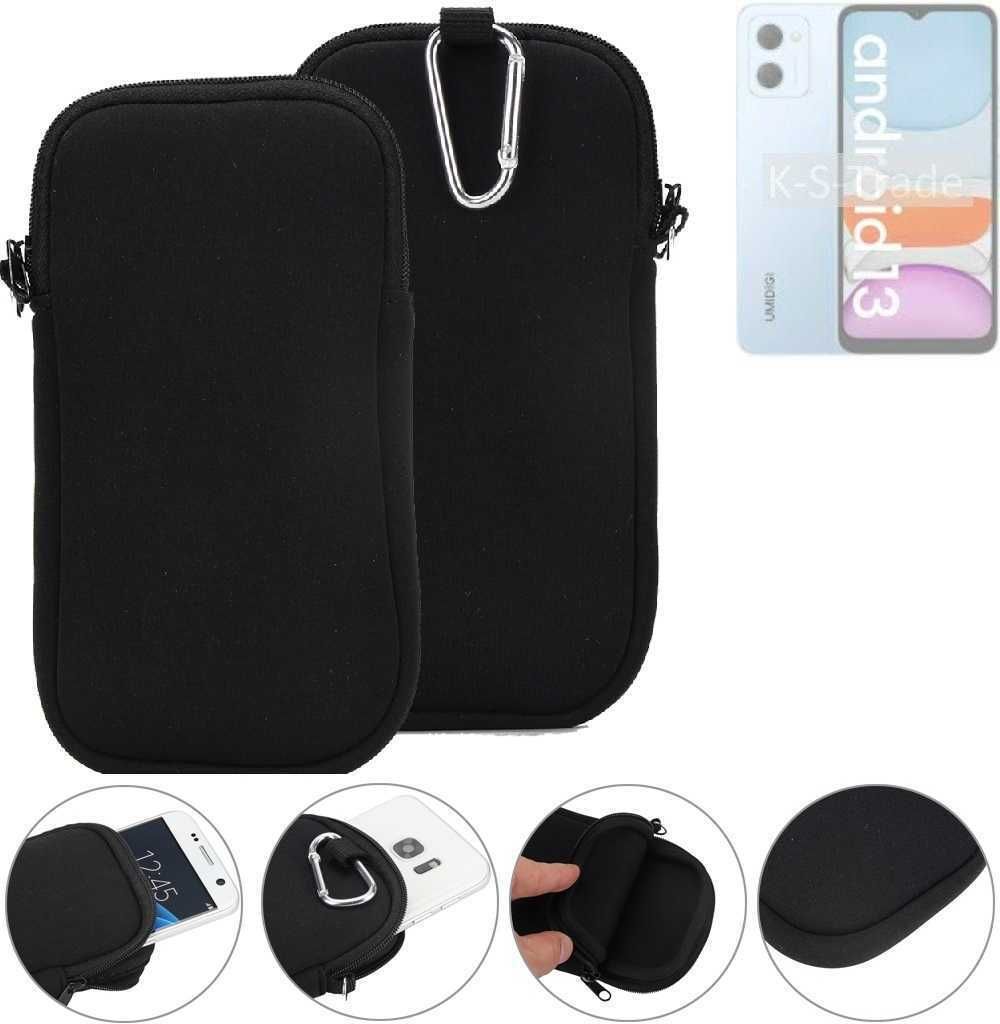 K-S-Trade Neopren-Hülle Handyhülle kompatibel mit UMIDIGI G2 Schutzhülle Neoprenhülle Sleeve Schutz-Hülle Gürtel Tasche Case Holster Handytasche