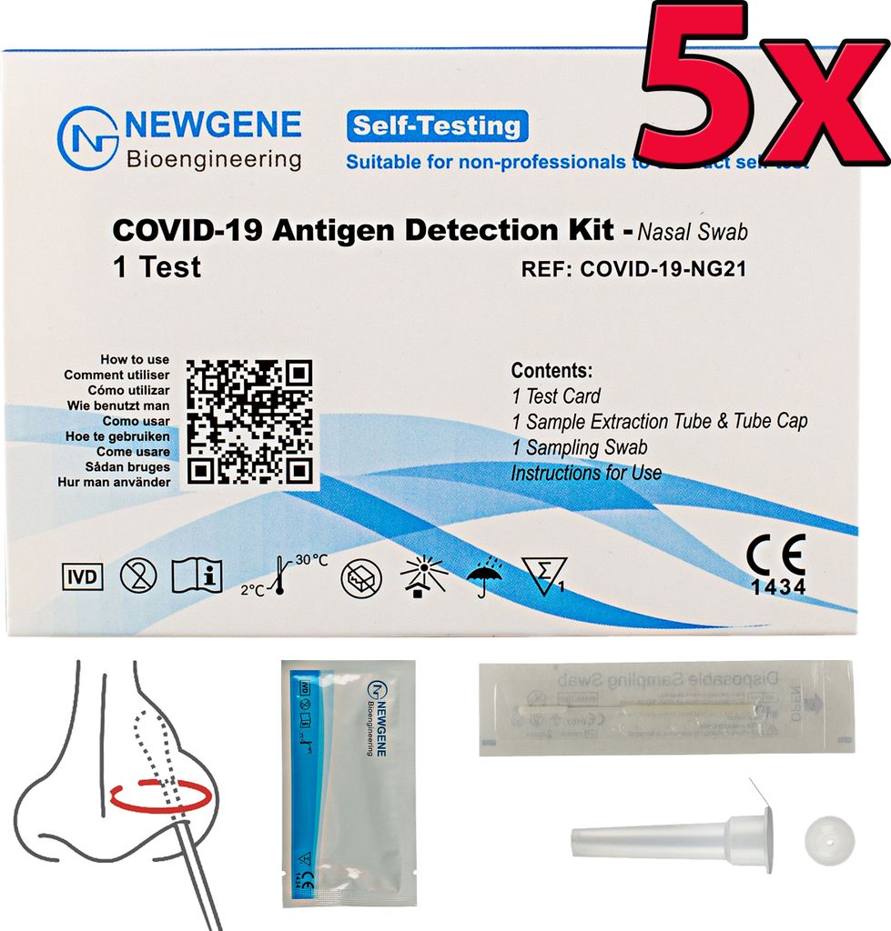 5 Stück Covid-19 Antigen-Nachweis-Kit - Nasenabstrich, Für Produktbild 23