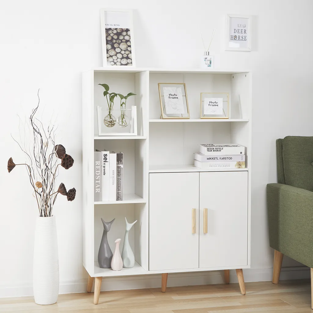 Commode de Rangement Moderne avec Séparateurs Réglables en Bois