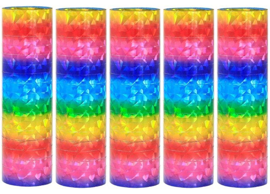 5 Glitzer Luftschlangen bunt holografisch Produktbild 