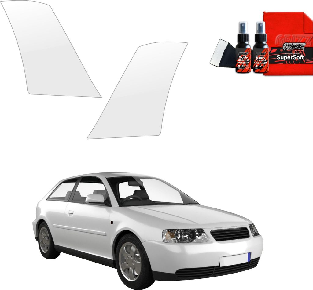 2in1 Schutzfolie für hinteren & vorderen Seitenschwelle - Audi A3 8L Hatchback 3D (1996-2003) Grizz Protector