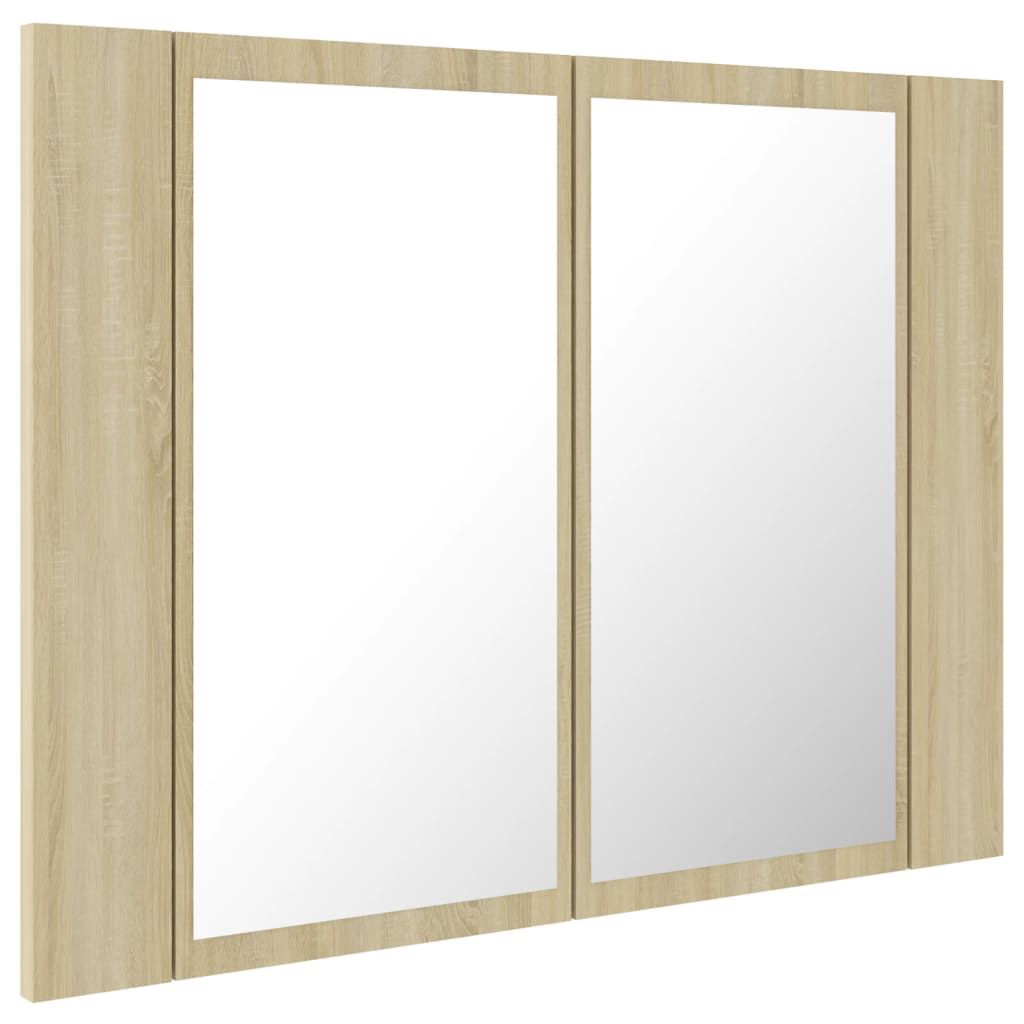 vidaXL Lustro łazienkowe LED szafka dąb sonoma 60x12x45 cm Zdjęcie produktu 