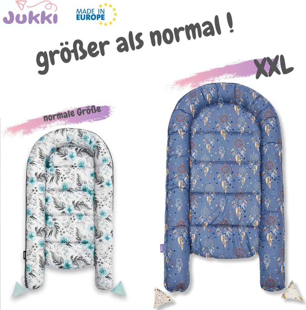 JUKKI® BabyNestchen XXL 120x65cm bis zu 18 Monaten  2seitig Produktbild 3