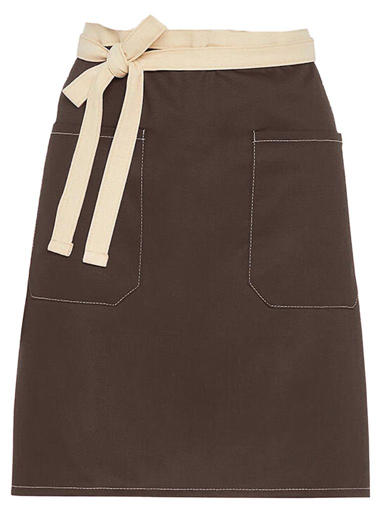 SG Accessories Bistro - Kurze Schürze "Santorini", Kontrast FK2149 (Einheitsgröße) (Braun)