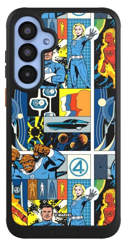 NIVOCASE Hülle für Samsung Galaxy A55 5G Handyhülle NIVOcore Case Schwarz Offizielles Lizenzprodukt Marvel The Fantastic Four