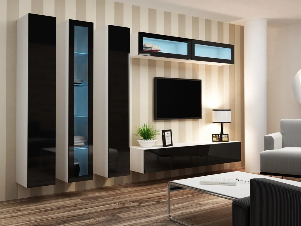 Vitrine Murale Blanche VIGO180 Solution de Rangement Verticale et Design - 9