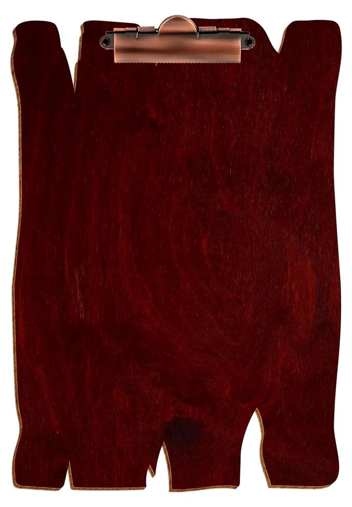 Klemmbrett aus Mahagoni Holz für DIN A3, A4, A5, A6 aus 3mm Birkensperrholz mit Klarlack versiegelt