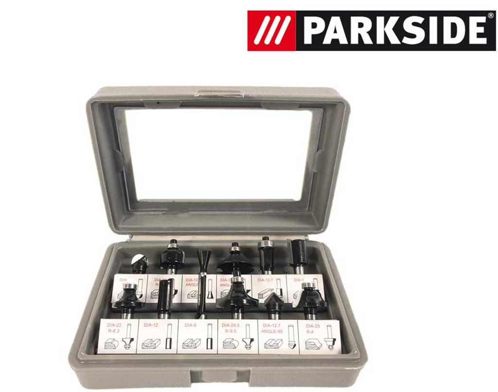 Parkside Fräser Satz 12 teilig für Oberfräse POF 1200 C2 - IAN 304379