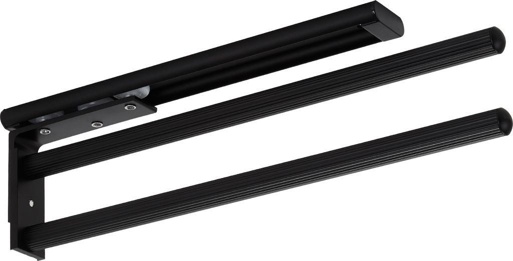SOTECH Aluminium Handtuchhalter TED 2-armig 325 - 487 mm ausziehbar / drehbar schwarz matt