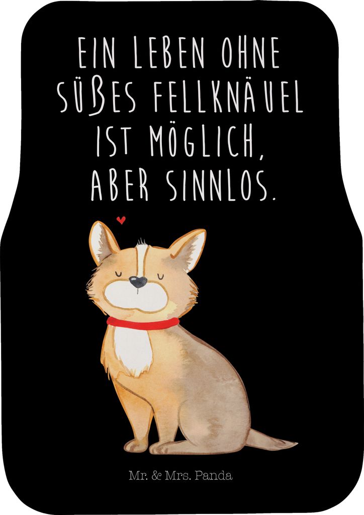 Mr. & Mrs. Panda Fußmatte Fürs Auto Hund Glück - Schwarz - Geschenk, Matte, Automatte, Süß, Auto-Fußmatte, Spruch, Sprüche, Fahrzeugteppich,...