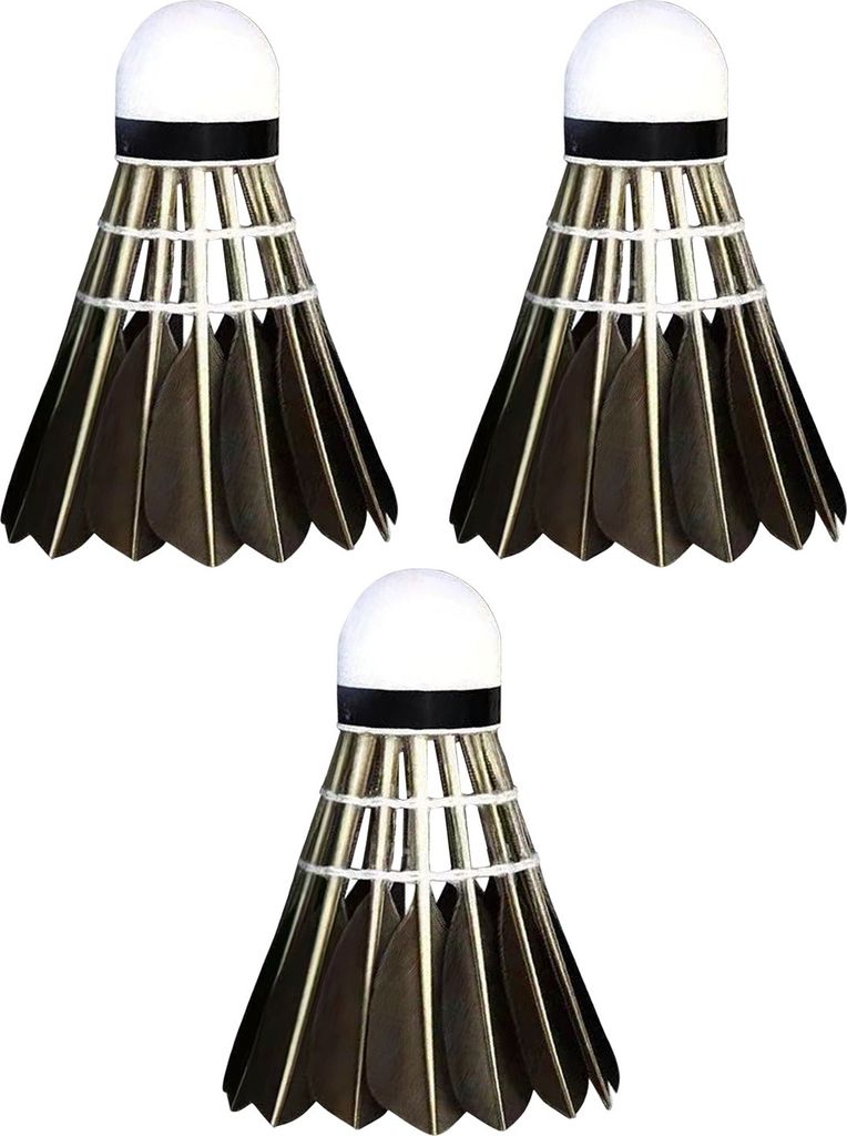 3/6/12 Stück Badminton-Federbälle Birdies Federbälle Schwarze Badminton-Bälle mit Entenfedern für Sporttraining im Innen- und Außenbereich