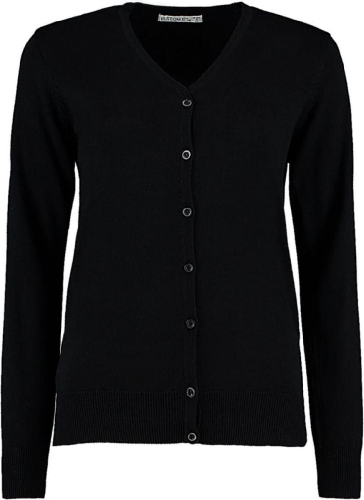 Kustom Kit KK354 | Women's Classic Fit Arundel V Neck Cardigan - Farbe: Black - Größe: L