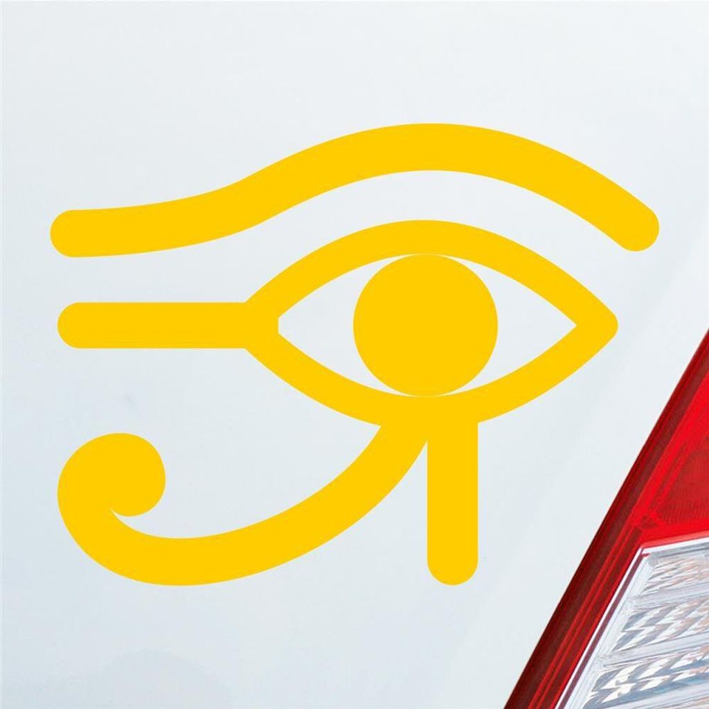 Auto Aufkleber Horusauge Udjat-Auge Auge Eye Ägypten Egypt Car 13x10 cm Gelb Sticker Heckscheibenaufkleber