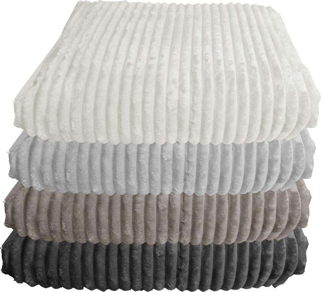 Cord Kuscheldecke 150x200 cm Plüschdecke flauschig weich & Produktbild 