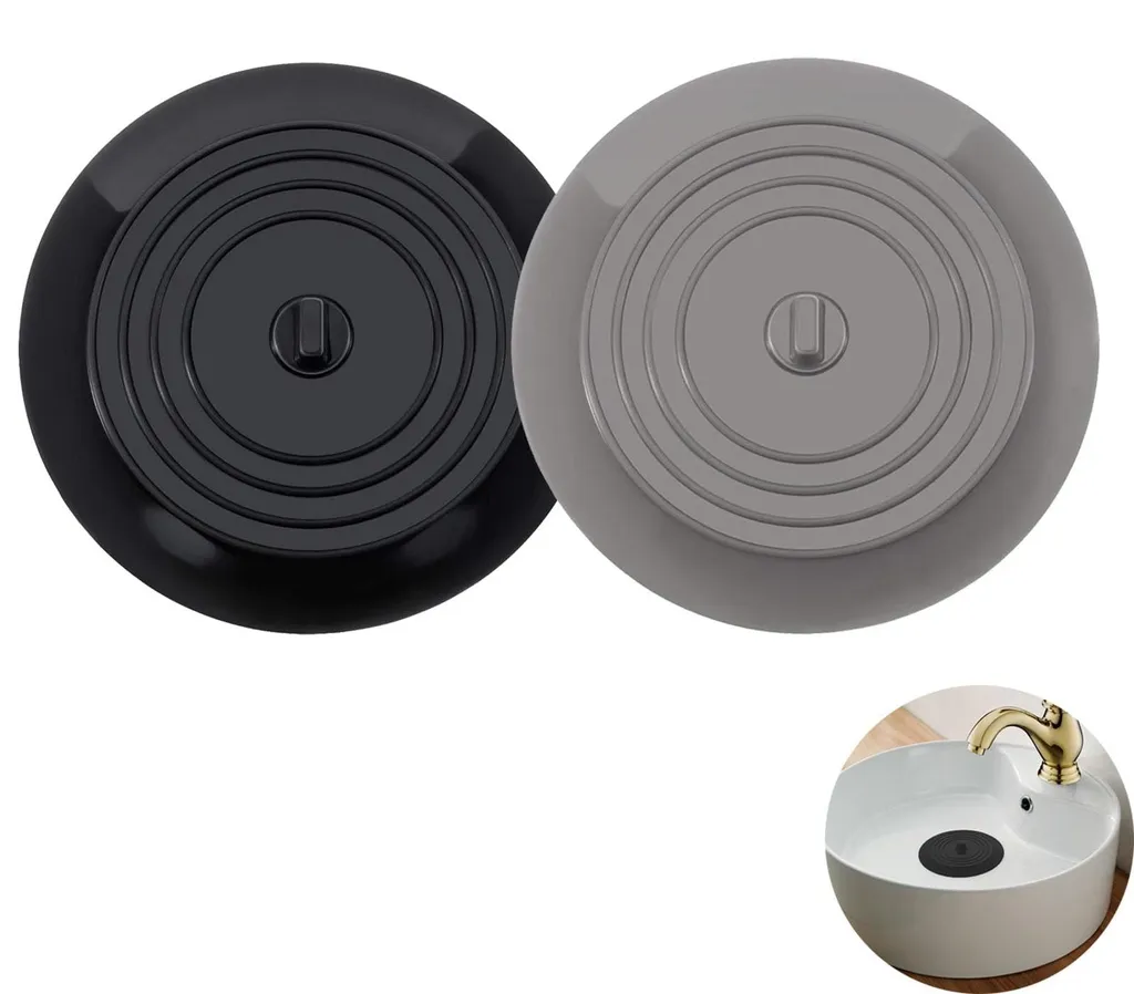 Bouchon de Lavabo pour Cuisine et Baignoire Lot de 2 Pièces Silicone