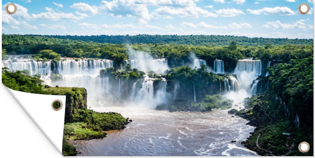MuchoWow 60x30 cm Outdoor-Poster Gartendeko Sichtschutz Garten Poster für den Garten Iguaçu-Fälle