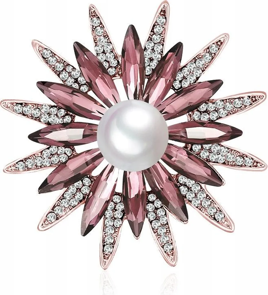 Broche Étoile Rose pour Mariage et Cérémonie - Bijou Perle et Zircone
