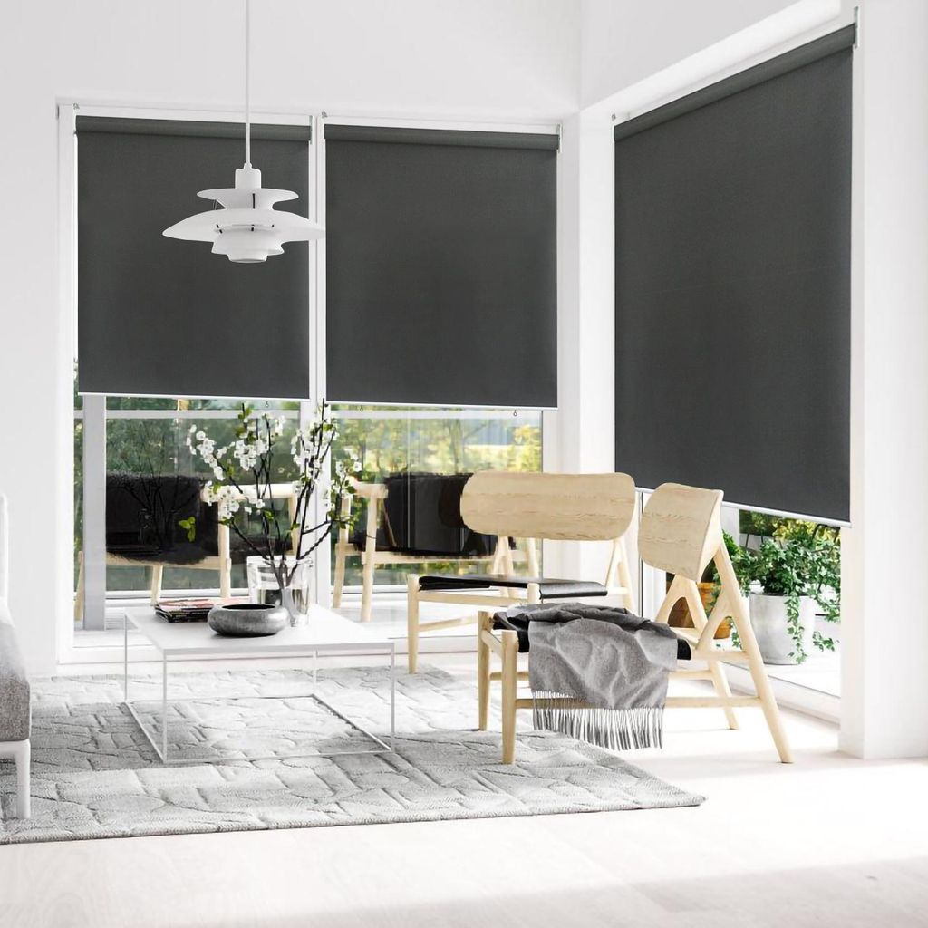 Izrielar 2er Set Senkrechtmarkise 160x240 cm Balkonmarkise Dunkelgrau Sichtschutz Sonnenschutz UV beständig wasserdicht Balkon Terrasse