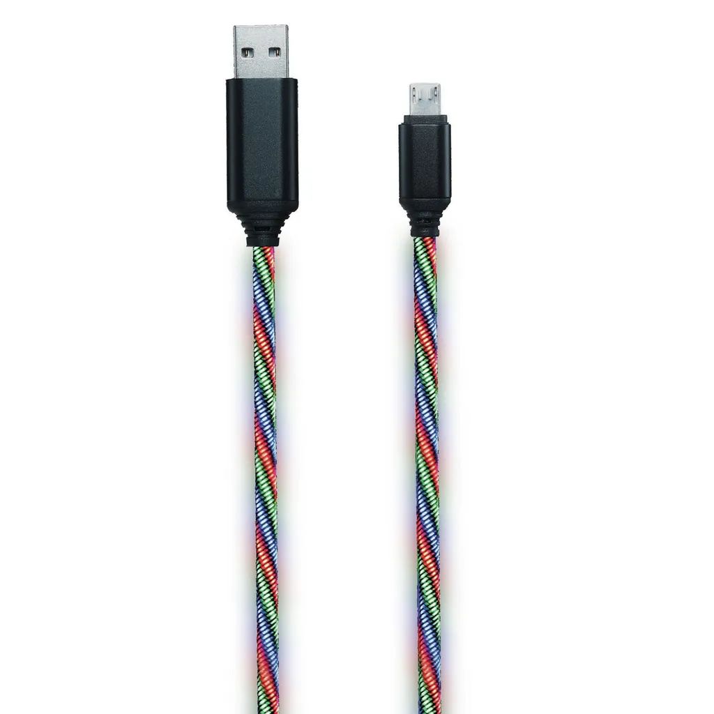 2GO 797145 2GO USB Ladekabel "Tricolor"-m. LED-Beleucht.100cm Micro USB
