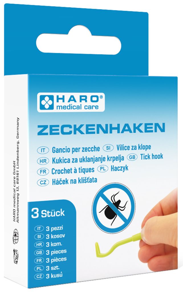 HARO Zeckenhaken aus ABS grün 3er Set