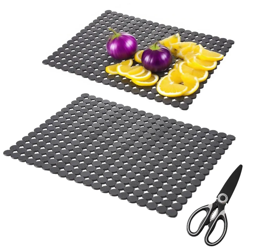 Tapis de vaisselle pour protection évier 30x40 cm noir - Pack de deux