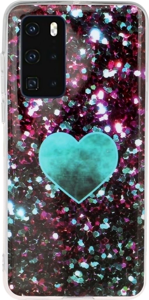 Mobigear Marble Huawei P40 Hülle Flexibles TPU Backcover - Green Love
