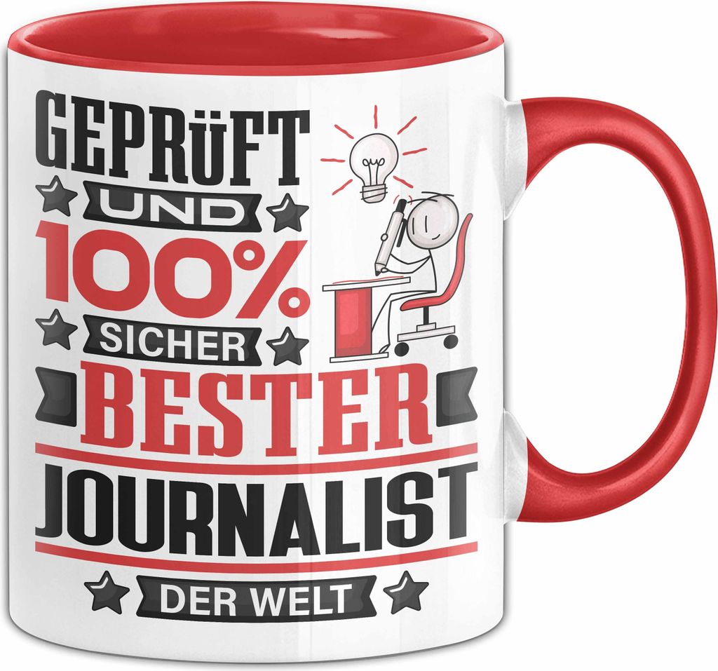 Journalist Geschenk Lustiger Spruch für Journalist Geschenkidee Bester Journalist Der Welt (Rot)