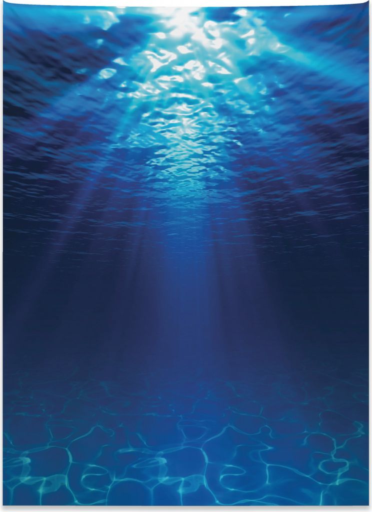 Abakuhaus Ozean Wandteppich, Sandy Meeresgrundszene aus Weiches Mikrofaser Stoff Kein Verblassen Klare Farben Waschbar, 110 x 150 cm, Marineblau Aqua