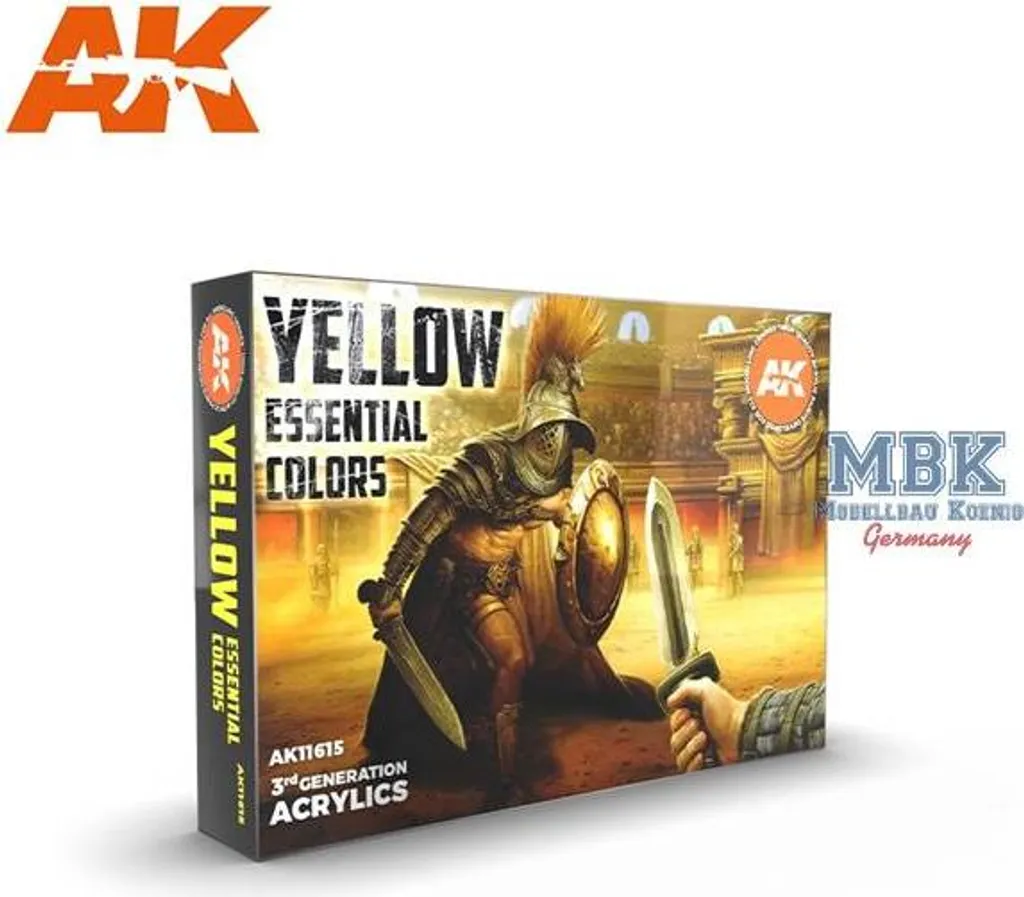 Set de peintures acryliques AK Interactive AK-11615 Jaune 3G