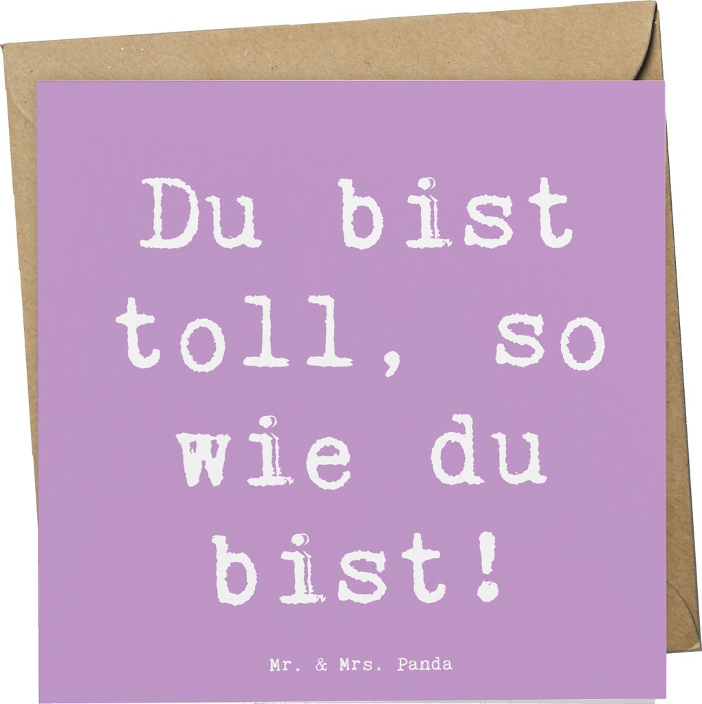 Mr. & Mrs. Panda Grußkarte Spruch Schulanfang Einzigartig - Lavendeltraum - Geschenk, doppelkarte, Selbstvertrauen, Glückwunschkarte, Zuversicht,...