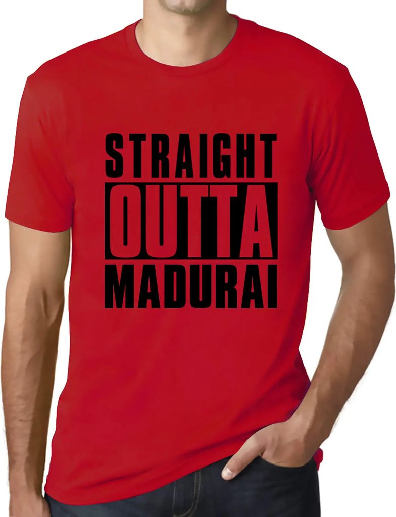 Herren Grafik T-Shirt Direkt aus Madurai – Straight Outta Madurai – Öko-Verantwortlich Vintage Jahrgang Kurzarm Lustige Druck Geburtstag Gesch...