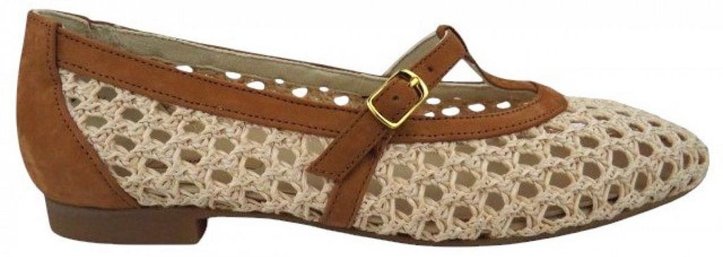 Paul Green Diva Nubuk natur sisal Ballerina Beige in Gr. 36.5