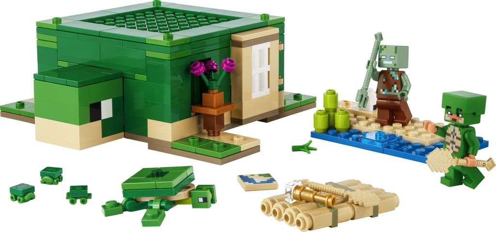 LEGO Minecraft Domek na plaży żółwi, Zabawki Konstrukcyjne, Zdjęcie produktu 
