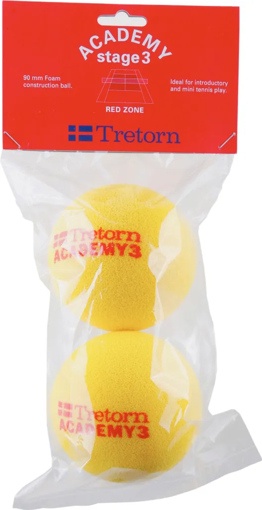 Balle de Tennis en Mousse Tretorn Academy Rouge Lot de 2 pour Enfants