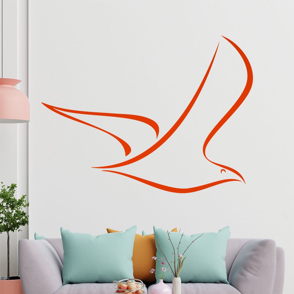 Vogel Linien Wandtattoo in 6 Größen - Wandaufkleber Wall Sticker - Dekoration, Küche, Wohnzimmer, Schlafzimmer, Badezimmer
