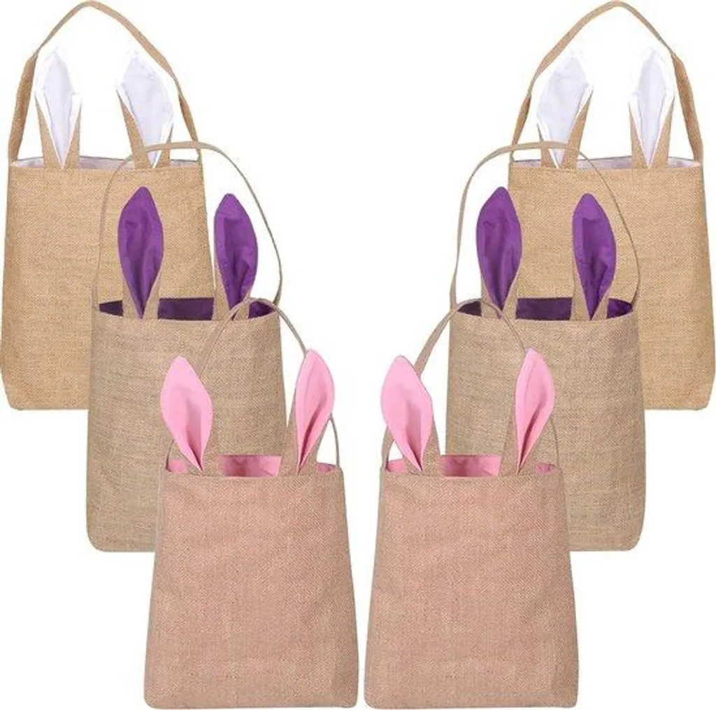 Sac à œufs lapin en jute naturelle : lot de 6 sacs robustes et écologiques