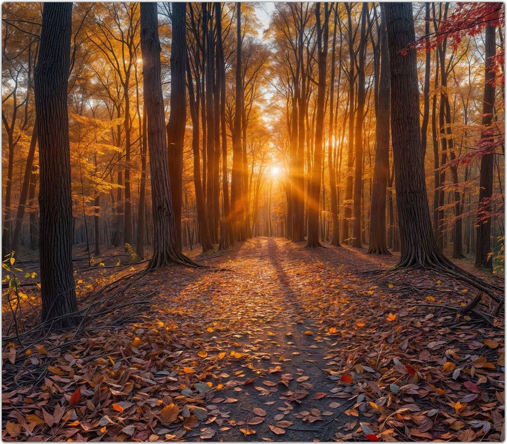 Spritzschutz Herdabdeckplatte Schneidebrett aus Glas Sonnenuntergang Wald 1-Teilig (60x52cm)